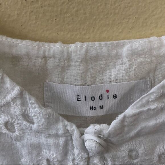 Elodie  White Eyelet Crochet Button Front Cami - Picture 4 of 7